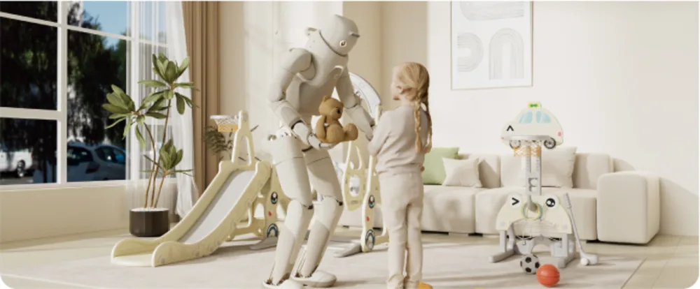 Fourier GR-3 care humanoid robot home interaction concept render