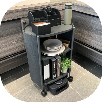 Kachaka smart furniture robot shelf carrying household goods for one-touch cleanup