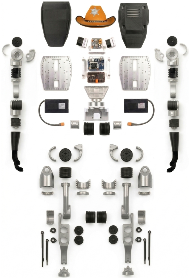 ROBOTIS AI Sapiens K0 exploded-view official diagram for humanoid robot hardware inspection