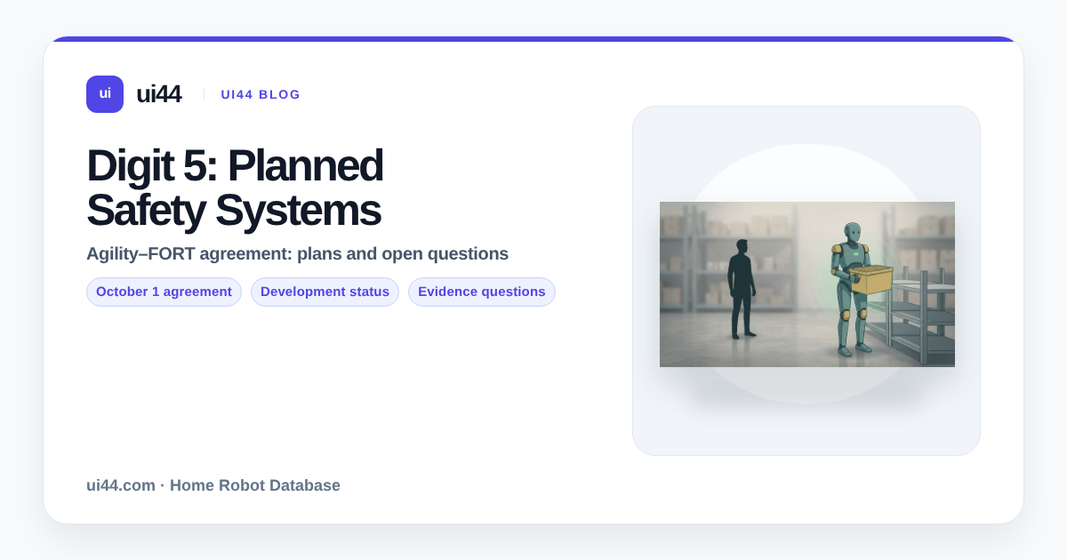 Digit 5: Planned Safety Systems and Deployment Evidence