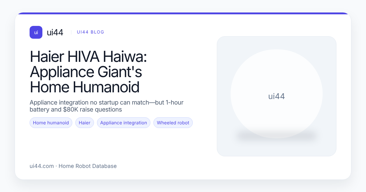 Haier HIVA Haiwa: Appliance Giant's Home Humanoid Reality Check