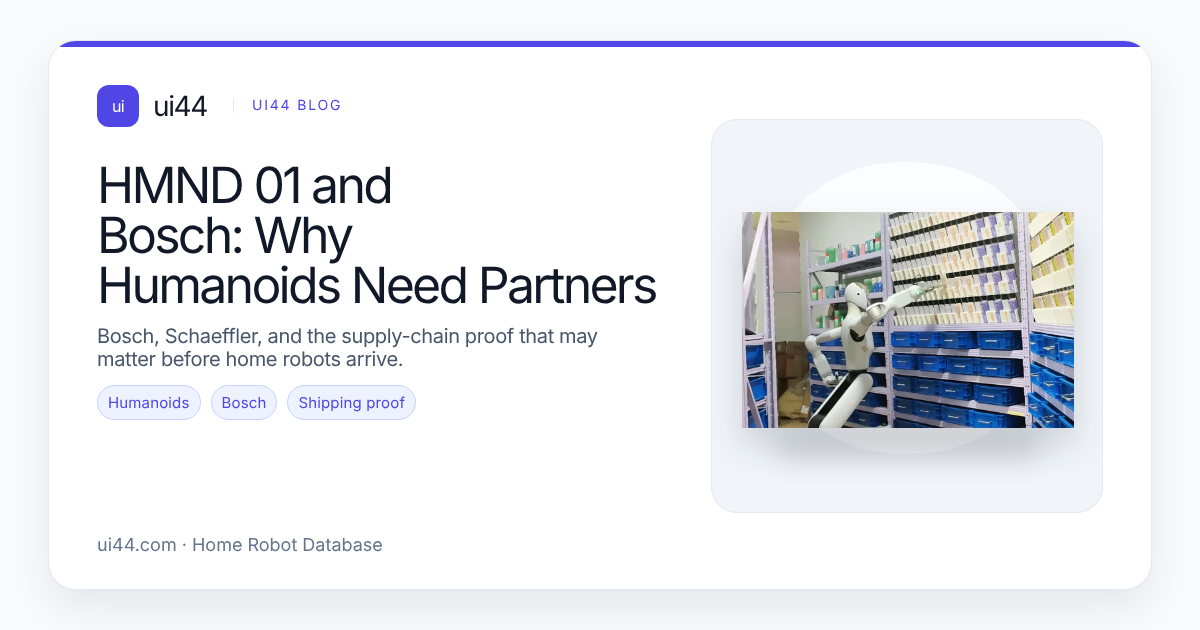 HMND 01 and Bosch: Why Humanoids Need Partners