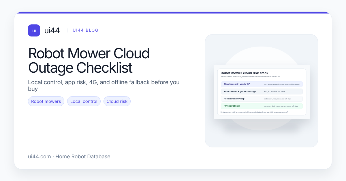 Robot Mower Cloud Outage: Local Control Checklist