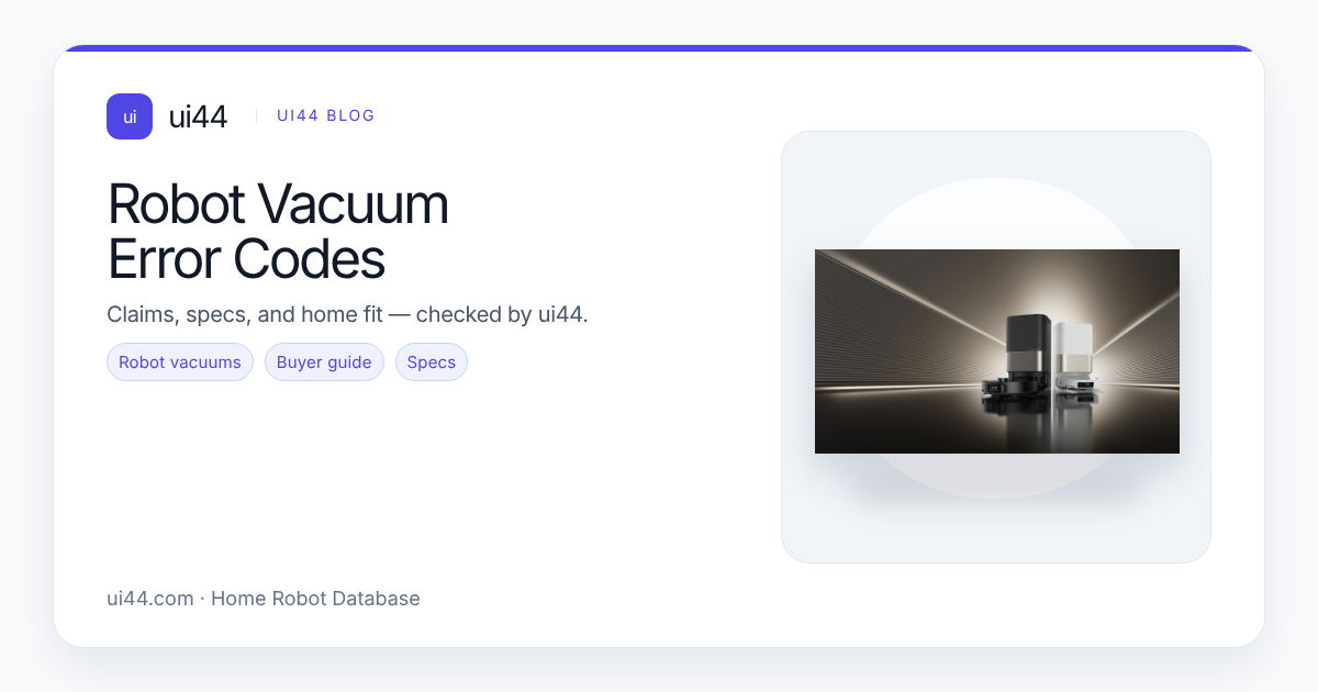 Robot Vacuum Error Codes: Fix 80% of Problems Fast