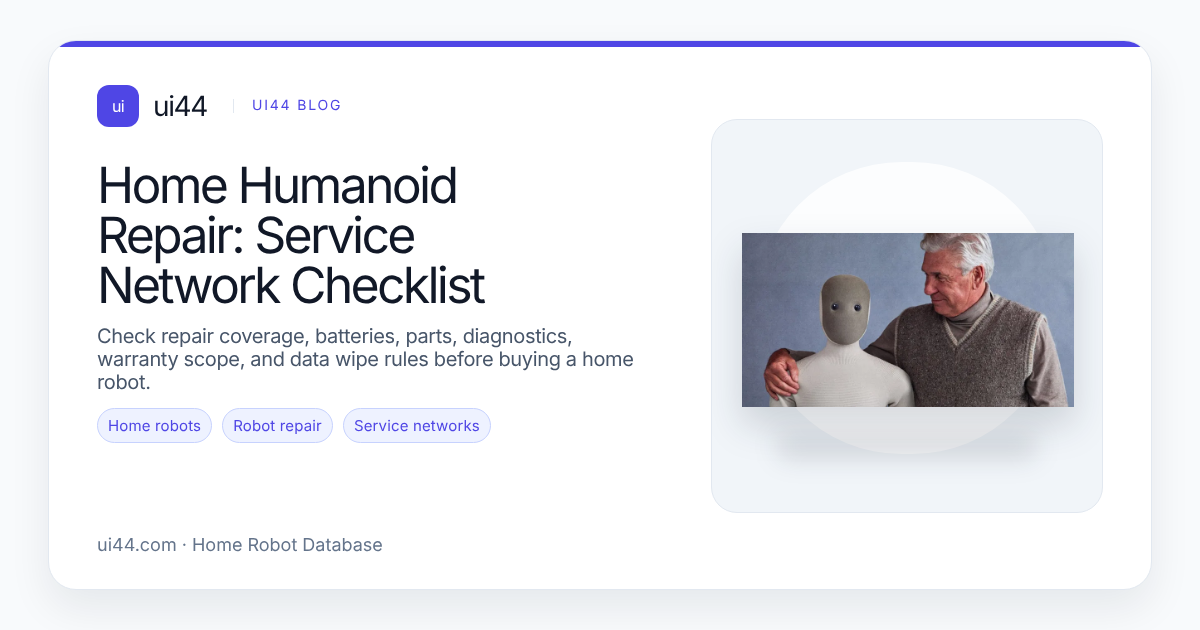 Home Humanoid Repair: Service Network Checklist